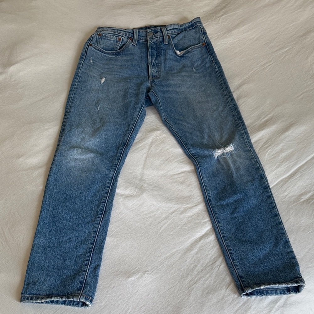 Levi's Blue Distressed 501 skinny